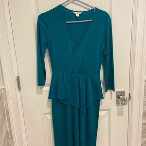 Midi V-neck Peplum Dress